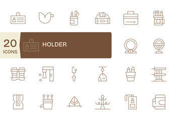 20 Thin Line Display Perfect Designs for Holder High Resolution Vector Icons