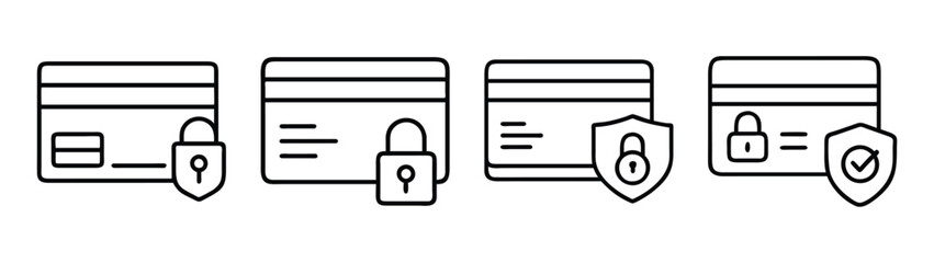 Credit card security and protection vector illustration for secure online banking and payments systems