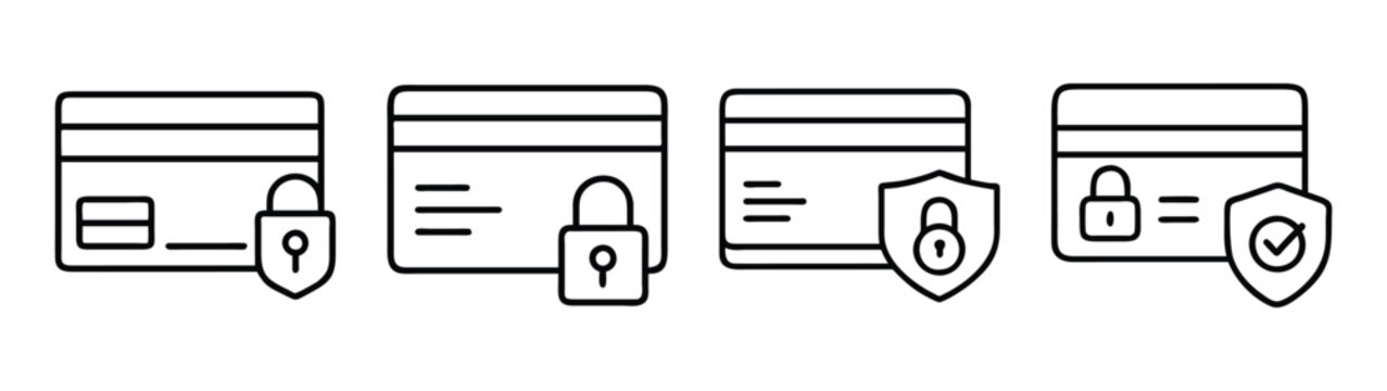 Credit card security and protection vector illustration for secure online banking and payments systems