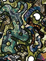 Classic batik motif design with abstract pattern