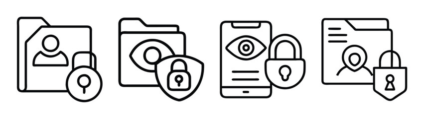 Secure data privacy protection concept for files folders mobile phone personal information and documents