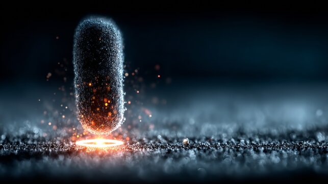 Microscopic Particle Glowing Energy Source Abstract