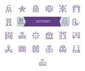 Gateway Vector Icon Arsenal with 25 64x64 Regular Line PIXEL Perfect designs