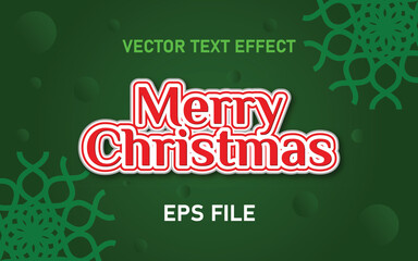 Merry christmas text effect with green background