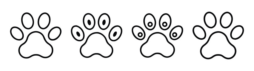 Dog paw prints vector illustration, animal track, pet footprint, puppy paws, canine symbol design