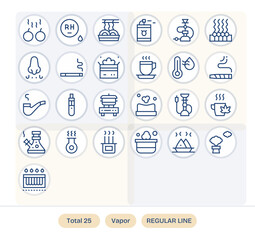 25 128x128 Regular Line Grid Fitted Vector Icons for Vapor Projects