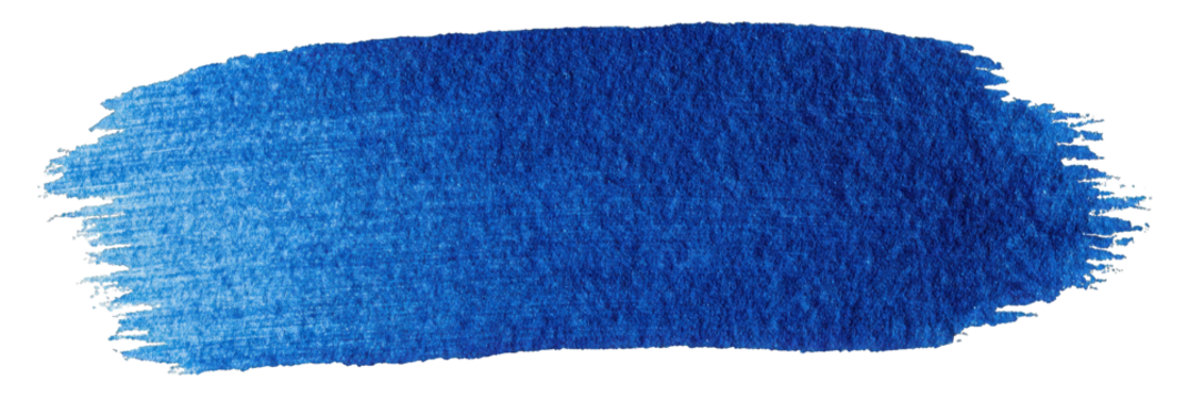A bold blue paint stroke showcasing texture and vibrancy.