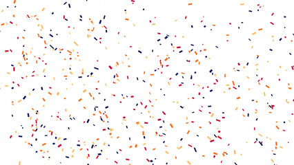 Festive Celebration Background of Falling Confetti in Red, Blue, and Orange Colors