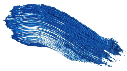 A vibrant blue paint stroke showcasing dynamic texture and fluidity.