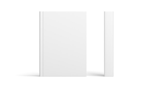 Book isolated on white background. Mockup. Blank. Cover. Front and spine. 3d illustration.