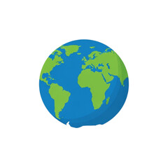 Earth globe showing continents and oceans in a simple illustration.