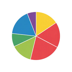 Colorful Pie Chart with Multiple Segments Representing Data Distribution.