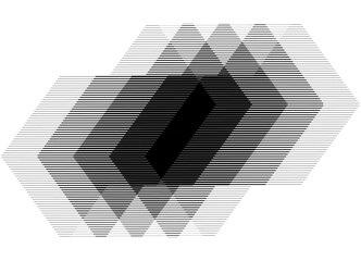 Vector pattern of black parallel lines on a white background. Modern design element of abstract rhombuses. Geometric shapes. Spot. Striped vector background