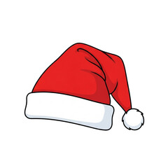 Festive Santa Claus Hat with White Trim and Pom Pom Holiday Accessory.