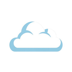 Stylized Cloud with Bird Shapes Serene Sky Concept Light Blue Design.