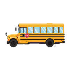 Classic Yellow School Bus Transportation Vehicle.