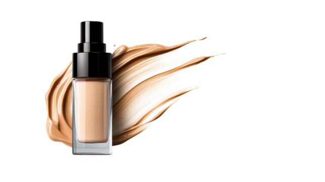 SPF sunscreen in sleek bottle on transparent background