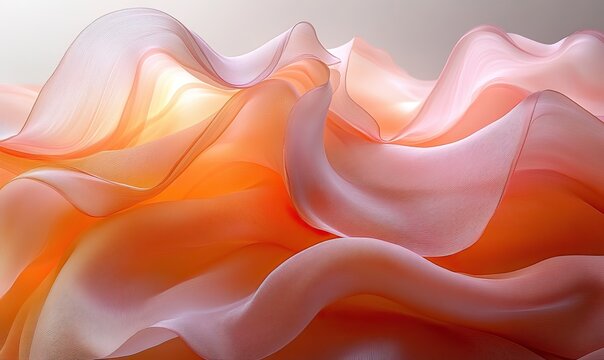Flowing sheer fabric wave texture abstract background design element - Powered by Adobe