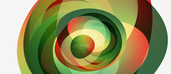Fototapeta premium Abstract swirling lines create dynamic visual effect. Green, orange, yellow hues blend seamlessly. Modern design element for backgrounds.