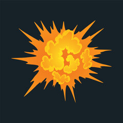 Explosion animation. Animation for game of the explosion effect. Cartoon animation for game. Exploding effect. Hand drawn vector illustration