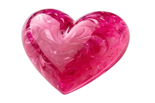 Pink heart isolated on transparent background