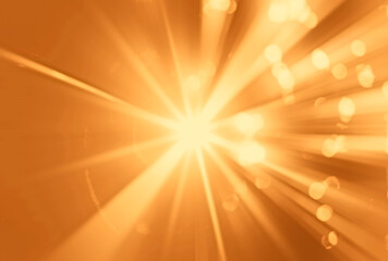 shiny sun rays burst, sunbeams, sunrays, sunshine sunburst design. Yellow warm light effect, sunny beams, yellow orange red golden sunshine isolated on black background. star dust sun light shine