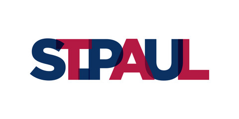 St. Paul, Minnesota, USA typography slogan design. America logo with graphic city lettering for print and web.