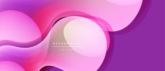 Abstract pink background. Overlapping shapes create fluid, modern design. Gradient hues offer visual depth, smooth transitions.