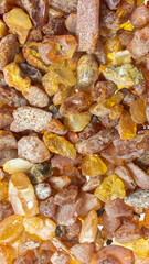Baltic amber with visible details. background or textura