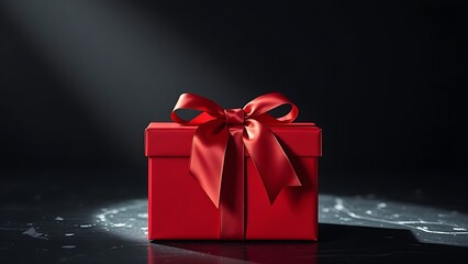 A luxurious red gift box with satin bow, evoking elegance and celebration.