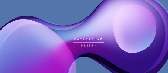 Abstract fluid shapes, purple hues, modern design. Gradient colors create dynamic visual effect. Background features text background design.