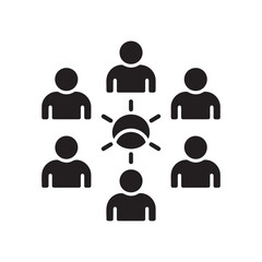 Digital remote workforce solid icon