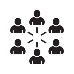 Remote employee cooperation solid icon