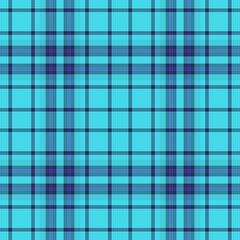 Fototapeta premium Form check seamless texture, site vector tartan textile. Thread background pattern fabric plaid in cyan and blue colors.