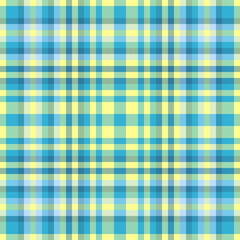 Naked check vector background, creative tartan texture fabric. Perfection pattern seamless plaid textile in cyan and yellow colors.
