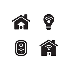 Home internet connectivity solid icons