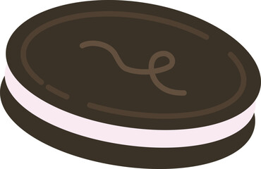a dark chocolate sandwich cookie with cream