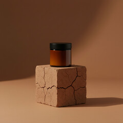 Luxury Beauty Packaging Scene in Warm Neutral Tones