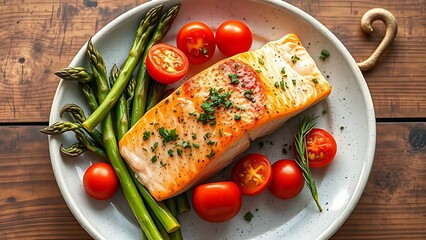 Perfectly cooked salmon with roasted vegetables, highlighting a delicious and healthy meal presentation.