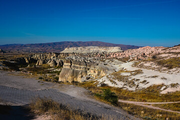 Volcanic Rock Formations and Cave Houses in Cappadocia, Turkey