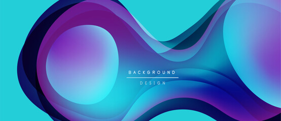 Abstract fluid shapes, vibrant colors blend. Modern design, smooth gradients create dynamic composition. Background features text elements.