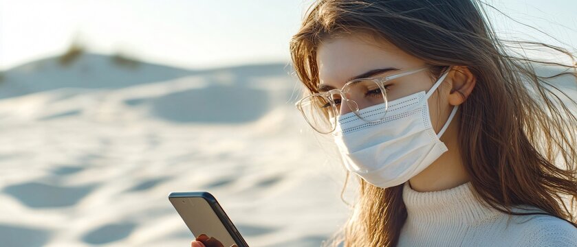 Young Woman in Protective Face Mask