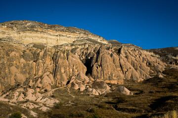 Volcanic Rock Formations and Cave Houses in Cappadocia, Turkey