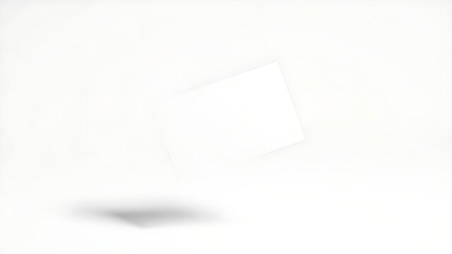 An elegant business card floating in mid-air against a clean, minimalist white background.