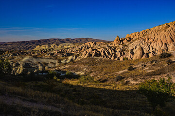 Volcanic Rock Formations and Cave Houses in Cappadocia, Turkey
