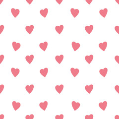 seamless pattern with pink hearts