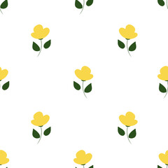 seamless pattern with yellow flowers 