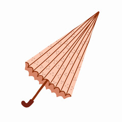 Hand drawn closed umbrella accessory vector illustration. Equipment for protection from rain, bad weather, monsoon, heat