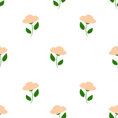 seamless pattern with cute flowers 