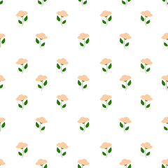Simple floral pattern, seamless pattern with cute flowers 